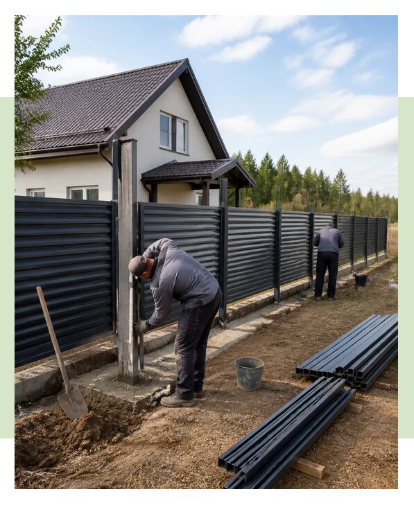 Строительство заборов под ключ с установкой в Камышине